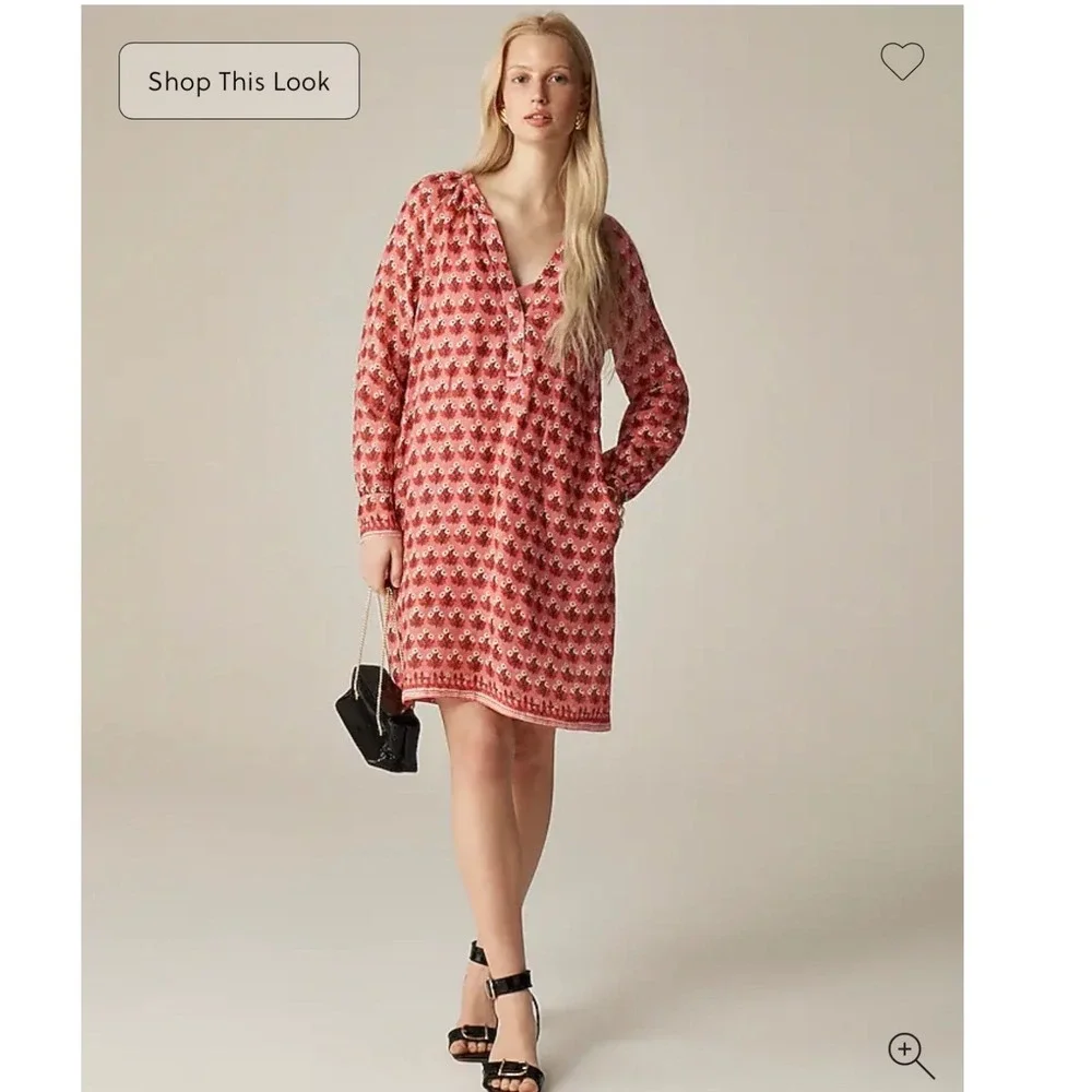 J. Crew Sz XS Cabana Mini Dress in Block-print Ramie $198